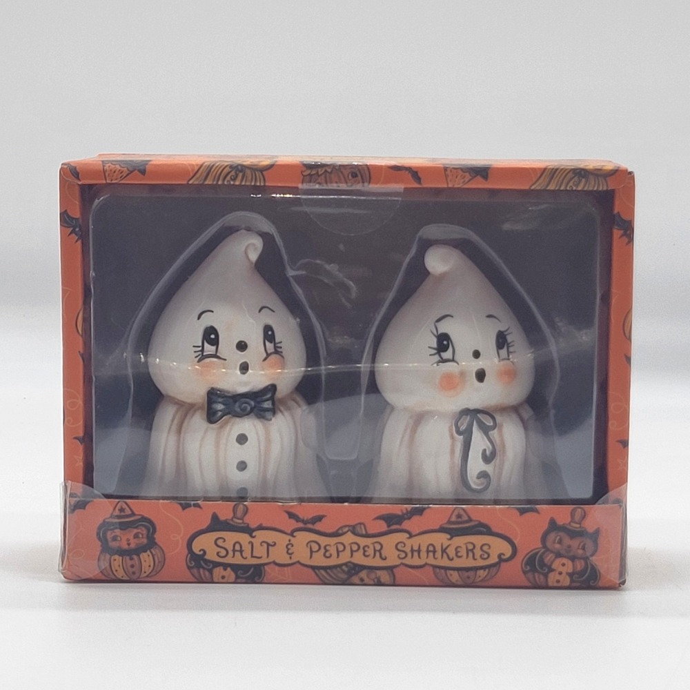 Johanna Parker Transpac Halloween Kooky Spooks Ghost Salt Pepper Shakers NIB